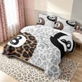 thumbnail image 3 of meiyoeat Leopard Print Lucky 8 Ball Bed Spread Queen for Girls, Black White Brown Queen Coverlet Set, 3-Piece, 1 Comforter and 2 Pillowcases, 3 of 7