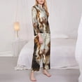 thumbnail image 3 of Vsdgher Rustic Cow Butterflies Champagne Pajamas Set Long Sleeve Sleepwear Womens Button Down Nightwear Pj Sets-XX-Large, 3 of 7