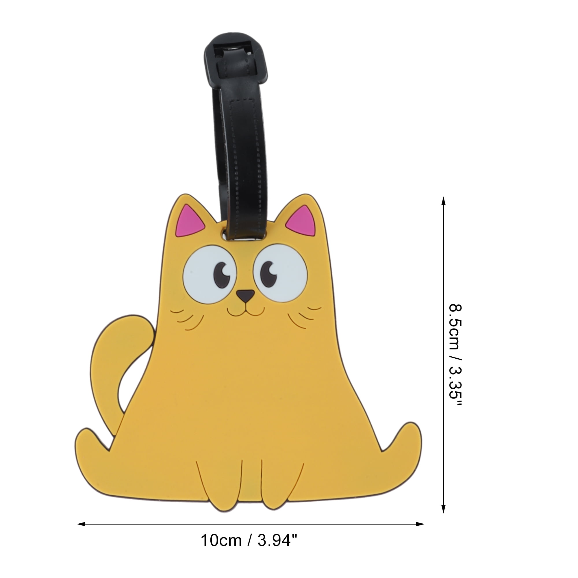 Unique Bargains 1 Pc Stylish Durable Smiling Cat Luggage Tag for Travelling Orange