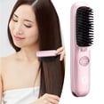 thumbnail image 4 of Plancha de pelo portátil sin cables con cepillo, carga USB, iones negativos, púas recubiertas de cerámica, ligera, para mujeres, peinado de viaje, apta para todo tipo de cabello, 4 of 5