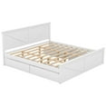 thumbnail image 3 of Bellemave King Size Storage Bed, Solid Wood King Platform Bed with 4 Drawers, King Bed Frame with Headboard for Teens Adults (White), 3 of 7