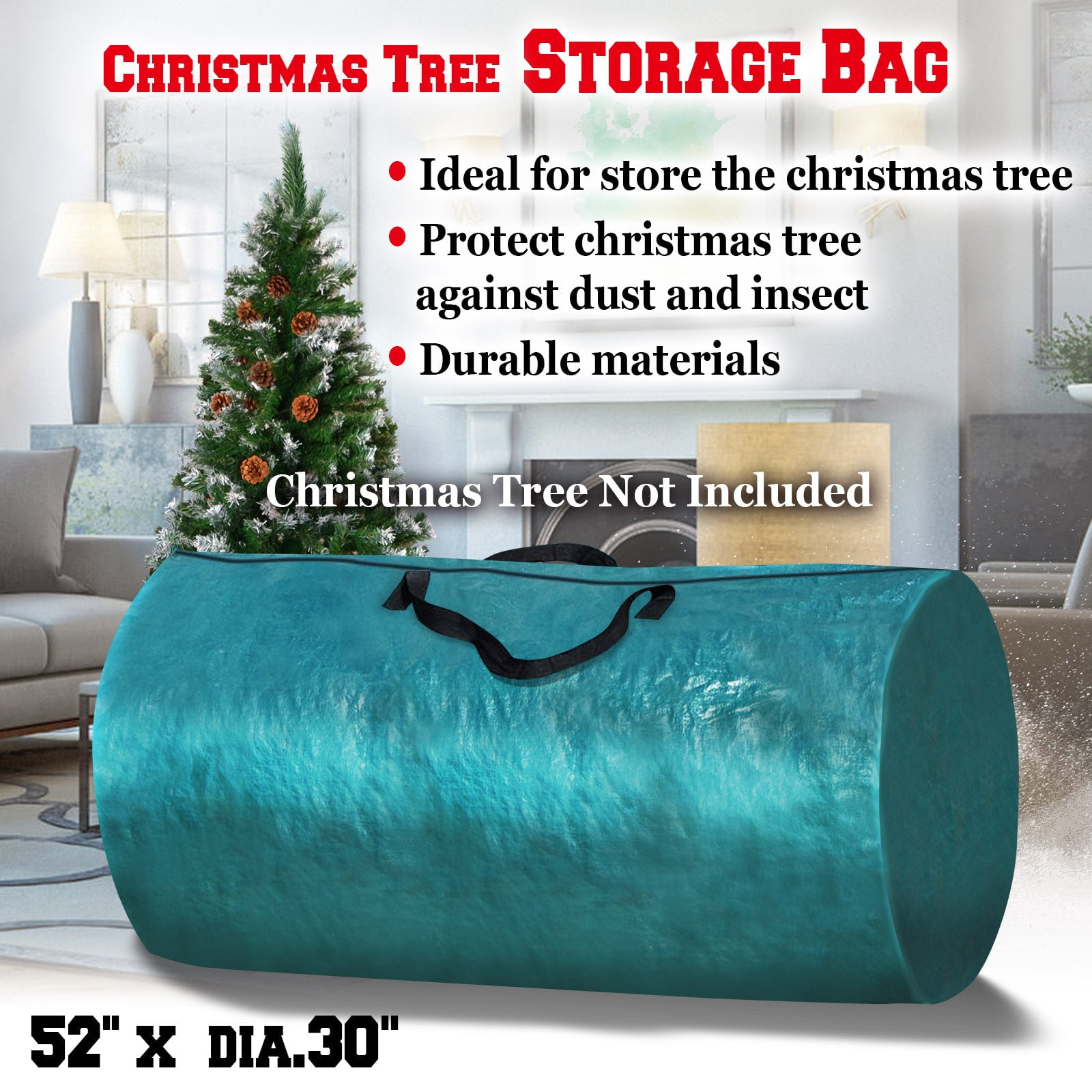 SOLAXO Christmas Tree Storage Bag for 8ft Tree Container Holder Heavy Duty Tree Bags Holiday Storage Bags, Umbrella Storage bag, Green, 10 Pack
