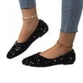 thumbnail image 3 of Women's Rhinestone Flats Elegant Glitter Ballet Flats Dress Pearl Wedding Shoes Pointed Toe Slip On Loafers for Women, 36, 3 of 9