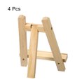 thumbnail image 3 of Unique Bargains 7.9' Mini Wooden Easel Stand, 4 Pack Table Use Triangle Holder for Displaying Photos, Wedding, Wood Color, 3 of 5
