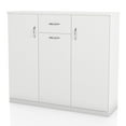 thumbnail image 3 of Furniture of America Keri 10-Shelf Wood White Shoe Cabinet for 14 Shoes, 3 of 11