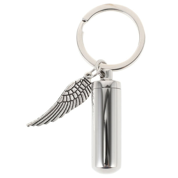 EeaseMX Llavero con urna para mascotas, recuerdo de cenizas de cachorro, colgante decorativo de urna de acero inoxidable para perro.