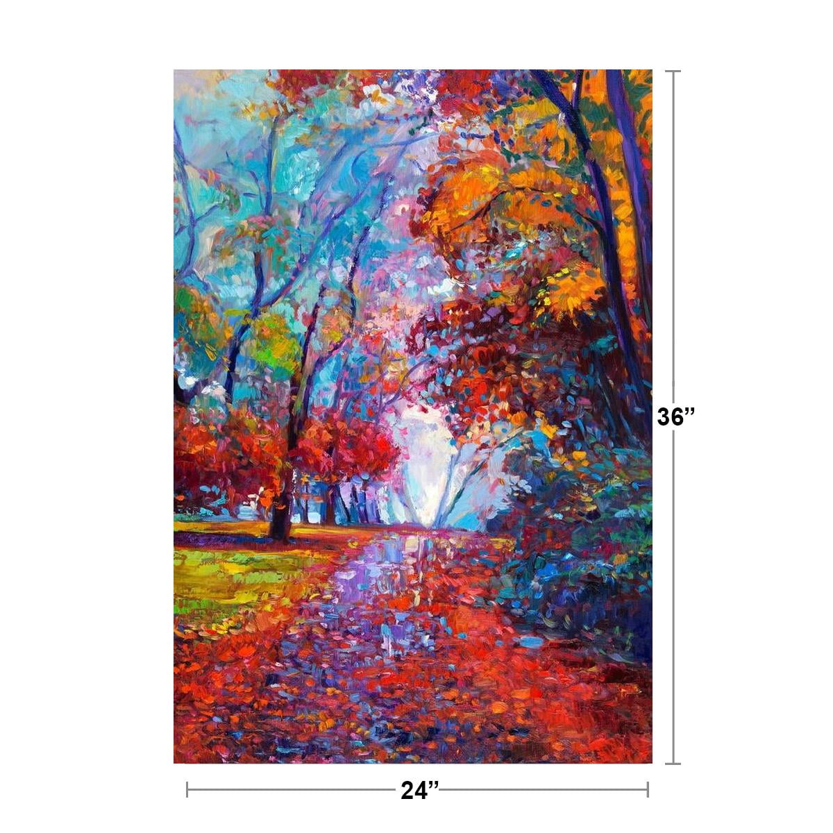 Autumn Park Colorful Landscape Art Print Laminated Dry Erase Sign Poster 24x36