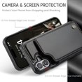 thumbnail image 2 of KOMI for iPhone 16 Case with RFID Blocking and 4 Credit Card Holder, Premium Durable Slim Leather Magnetic Clasp Kickstand Heavy Duty Shockproof Protective Cover Black, 2 of 5