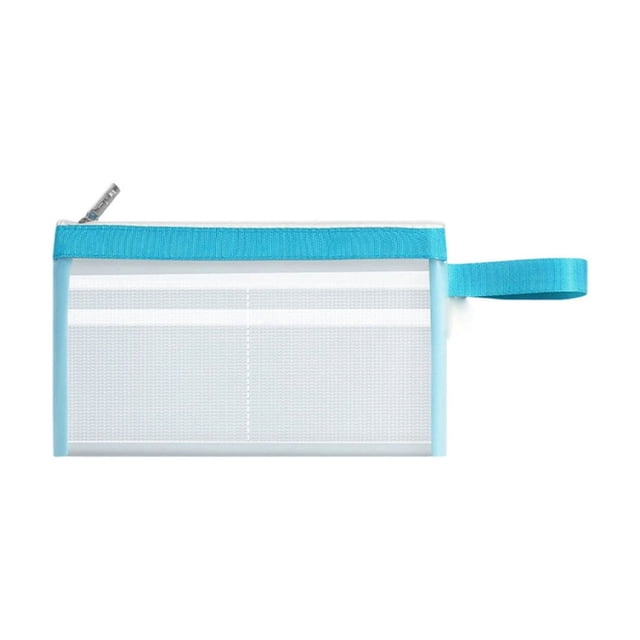 Blue Document File Bag 9.05X4.72 Inches Waterproof Portable Multipurpose Paper Storage File Organizer For Office School Home Secure Practical Daily Use