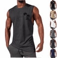 thumbnail image 3 of Men’s Sleeveless Muscle Tank Top Palm Tree Graphic Crewneck Solid Summer Beach Vacation Hawaiian Sleeveless Tee Shirts, 3 of 3