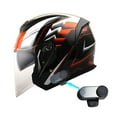 thumbnail image 1 of 1Storm Motorcycle Open Face Helmet Scooter Classical Knight Bike Dual Lens/Sun Visor + Spoiler + Motorcycle Bluetooth Headset: Racing Red, 1 of 6