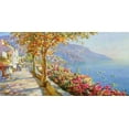 thumbnail image 2 of Obuchovsky, Yury 32x18 Black Ornate Wood Framed with Double Matting Museum Art Print Titled - October in Positano, 2 of 4
