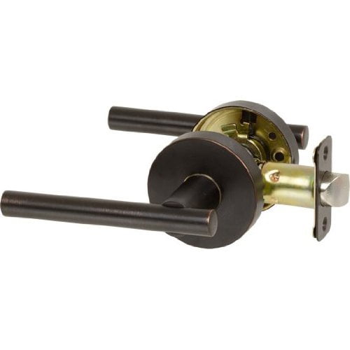 Designers Impressions Kain Design Contemporary Oil Rubbed Bronze Passage Euro Door Lever Hardware (Hall and Closet)