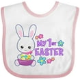 thumbnail image 3 of Inktastic My 1st Easter with Bunny and Easter Basket Girls Baby Bib, 3 of 4