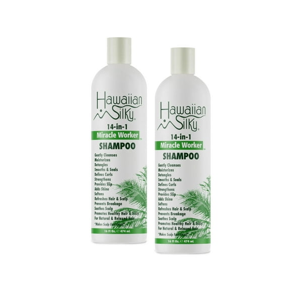 Hawaiian Silky 14-In-1 Miracle Worker Shampoo, 16 Fl. Oz. - Pack of 2