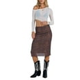 thumbnail image 3 of Coduop Women Sheer Mesh Crop Tops,Off One Shoulder Long Sleeve Solid Color Slim Fit T-Shirts, 3 of 8