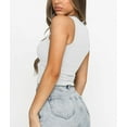 thumbnail image 3 of Anyfit Wear Women's Round Neck Basic Crop Top Summer Rib-Knit Solid Tank Top White Small, 3 of 7