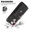 thumbnail image 3 of For Iphone 14 Pro Zipper Rfid Card Slot Phone Case With Short Lanyard(Black), iPhone 13, 3 of 7