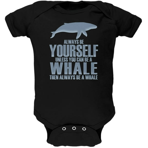 Always Be Yourself Whale Black Soft Baby One Piece - 3 month