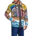 thumbnail image 2 of Honeii Rainbow Animals on Noah's Ark Print Hoodies for Men, Pullover & Full Zip, Breathable Zip up Hoodie, Sweatshirt-Small, 2 of 5