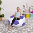 thumbnail image 3 of Posh Creations Bean Bag Stuffable Cover Only for Storage, Kids, Canvas, 3ft, Soccer, Purple & White, 3 of 3
