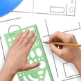 thumbnail image 3 of Conjunto de plantillas de dibujo Regla DIY plantillas para estudiantes herramienta de círculo de dibujo, 3 of 5