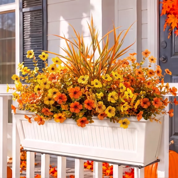 AcerichFad Artificial Fall Flowers Outdoors, 13 Bundles Autumn Faux Plants Fake Silk Flowers Fall Decorations for Home Outside Yard Garden Porch Patio