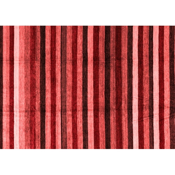 Ahgly Company Machine Washable Indoor Rectangle Abstract Red Modern Area Rugs, 8' x 12'