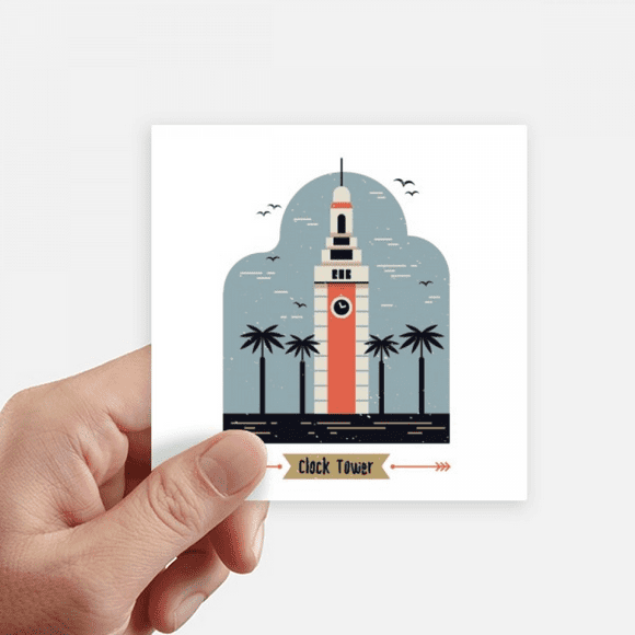 Hong Kong Clock Tower Sticker Square Waterproof Stickers Wallpaper Car Decal