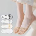 thumbnail image 2 of Invisible Lace Not Show Half Toe Socks With Slingback Breathable Cotton Liner Socks For Women Casual Shoe Hosiery, 2 of 9