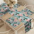 thumbnail image 2 of Ambesonne Botanical Table Runner & Placemats, Arrangement of Flowers, Placemat 4 pcs + Runner 14"x72", Teal Coral, 2 of 2