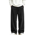 thumbnail image 2 of LEKWK Boys Corduroy Sweatpants Teen Baggy Drawstring Wide Leg Trousers with Pockets Elastic Waist Lounge Track Pants Fall Winter Workout Fashion Clothing 5-15Y, 2 of 9
