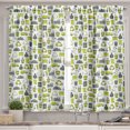 thumbnail image 2 of Ambesonne Ecology Valance & Curtain, Simple Bins and Symbols, 55"x24", Yellow Green Grey and White, 2 of 7