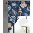 thumbnail image 2 of Navy Blue Coastal Swag Valances for Windows, Small Curtains Drapes, Nautical Summer Beach Shell Conch Kitchen Window Curtains Over Sink Window Treatment Valance for Bedroom/Bathroom 56"x36", 2 of 5