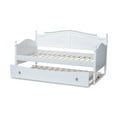 thumbnail image 6 of Baxton Studio Mara Cottage Farmhouse White Finished Wood Twin Size Daybed with Roll-Out Trundle Bed, 6 of 7