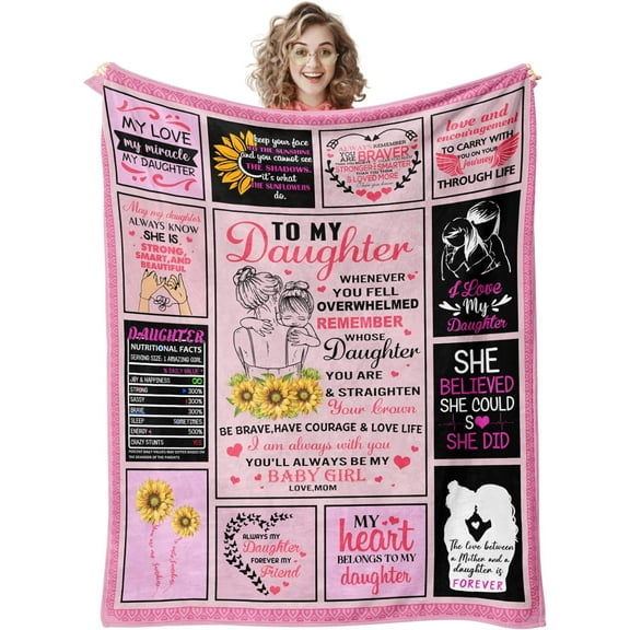 LHSHID Daughter Gift from Mom Daughter Gifts Gifts for Daughter Happy Birthday Gifts for Daughter Adult Best Graduation Ideas for Daughter to My Daughter Blanket 30x40in