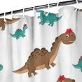 thumbnail image 3 of Brown and Teal Dinosaur Pattern Shower Curtain 72"x84" ,Bathroom Decorative Shower Curtains Set with 12 Hooks,Modern Waterproof Washable Shower Curtain, 3 of 6