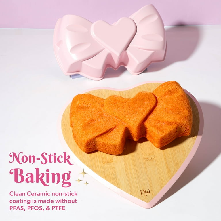 Paris Hilton Bow Shaped Cake Pan, Pink Nonstick Bakeware