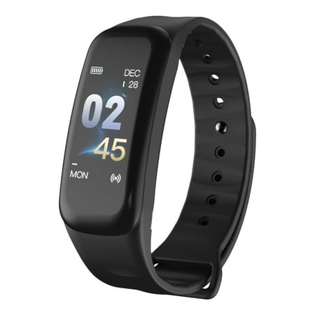 Heart Rate Monitor Strap Ant Color Screen 0.96 Smart Wristbands Fitness Tracker Heart Rate Monitor Blood Pressure Monitor Bluetooth Smart Sports Watch Bracelet (Black) ()