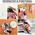 thumbnail image 2 of Pink Flowers Dish Towels Set of 6, Black White Stripes Washable Tea Towels Dishcloths Lint-Free 18x28 Inch Fast Drying for Kitchen Restaurant Bar Clean, 2 of 5