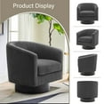 thumbnail image 6 of UIXE Swivel Accent Chair Set of 2, Upholstered Corduroy Barrel Chair for Living Room, Small Single Sofa Bedroom Reading Seat, Gray, 6 of 7