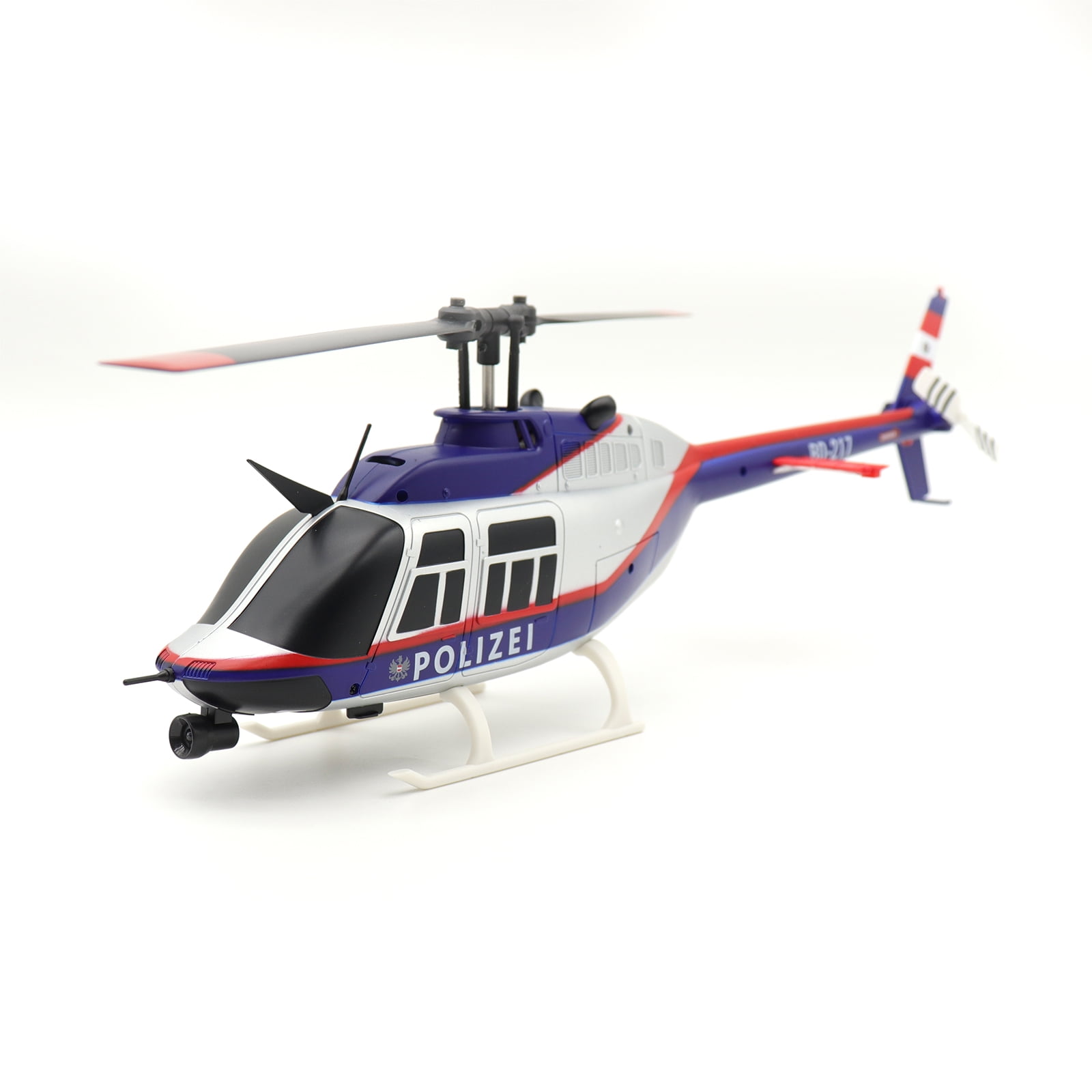 C138 Bell206 RC Helicopter, 1:33 Scale Flybarless Single-Rotor Remote Control Helicopter with 6-Axis Gyro & Optical Flow, 2.4G 6CH RC Aircraft Brushless Motor with One Click Roll Takeoff and Landing