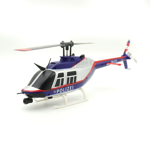 C138 Bell 206 Single-Rotor Flybarless RC Helicopter with 6-Axis Gyro, 1/33 Scale 2.4G 6CH 3D Stunt Drone with Altitude Hold & Optical Flow Positioning, Police Helicopter Model for Adults