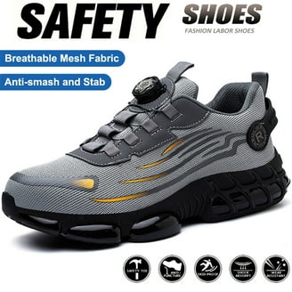 SUYSTEX Steel Toe Shoes, Breathable Work Sneakers, Lightweight