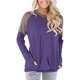 thumbnail image 5 of Mujeres Casual Patchwork Bolsillos Cuello redondo Jersey Blusa de manga larga Camiseta Tops Pompotops gfhjh16384, 5 of 7