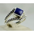 thumbnail image 2 of Navya Craft Lapis Cushion Shape Silver Statement Ring 925 Sterling Silver Handmade Women Statement Ring Size 4.5, 2 of 5