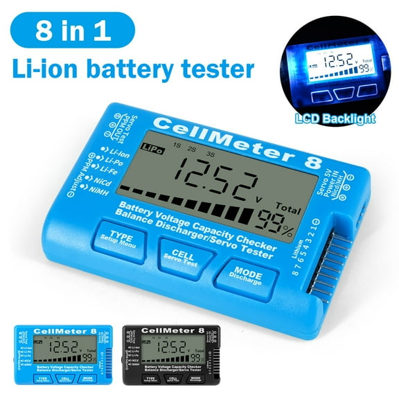 Battery Digital Battery Checker 8 In 1 Li-ion Battery Tester Lipo LiFe NiMH Voltage Tester