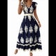 thumbnail image 1 of Vestidos de Verano para Mujer 2025, Informales, con Mangas con Volantes, Estilo Bohemio, para Playa, Azul Marino, Talla XL, 1 of 6