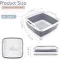 thumbnail image 2 of 2 in 1 Collapsible Dish Basin with Drain Plug, Space Saving Outdoor Multiuse Foldable Sink Tub Dishpan Drain Kitchen Storage Tray for Camping Wash Cleaning Tool, RV Colander Versatile Strainer, 2 of 8