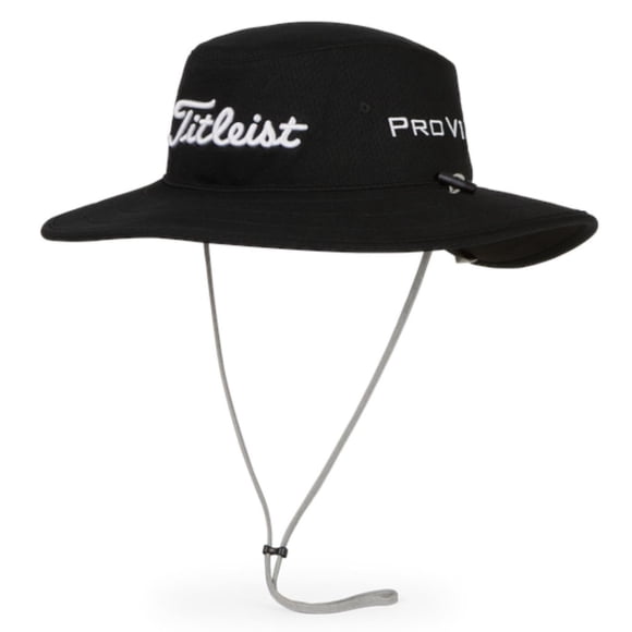 Golf Hat Titleist Tour Aussie Black White UV 50+ UPF